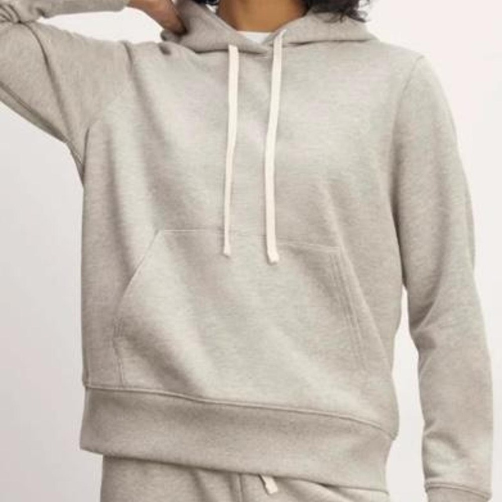Everlane 100% Cotton Heather Gray Pullover Hoodie Minimalist Capsule Wardrobe